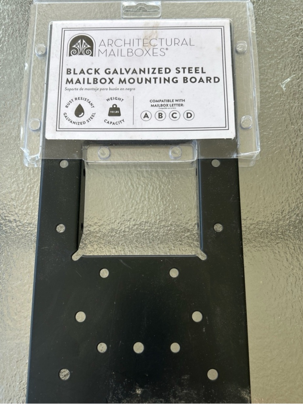 Architectural Mailboxes Black Galvanized Steel Mailbox Mounting Board Bracket